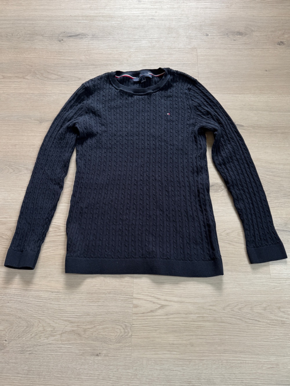 Tommy Hilfiger Navy Cable-knit Crewneck Sweater